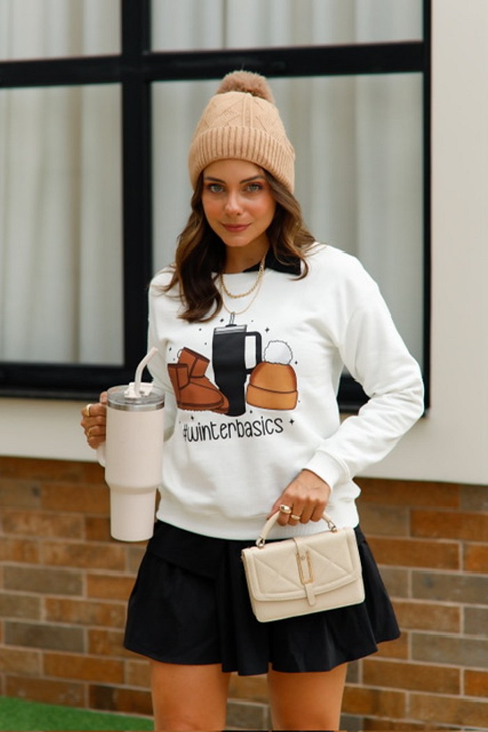 BLUSÃO MOLETOM WINTERBASICS - OFF WHITE