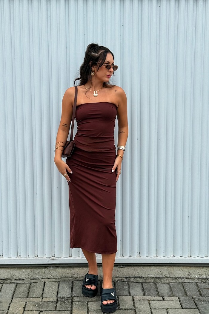 VESTIDO ANNA - MARROM