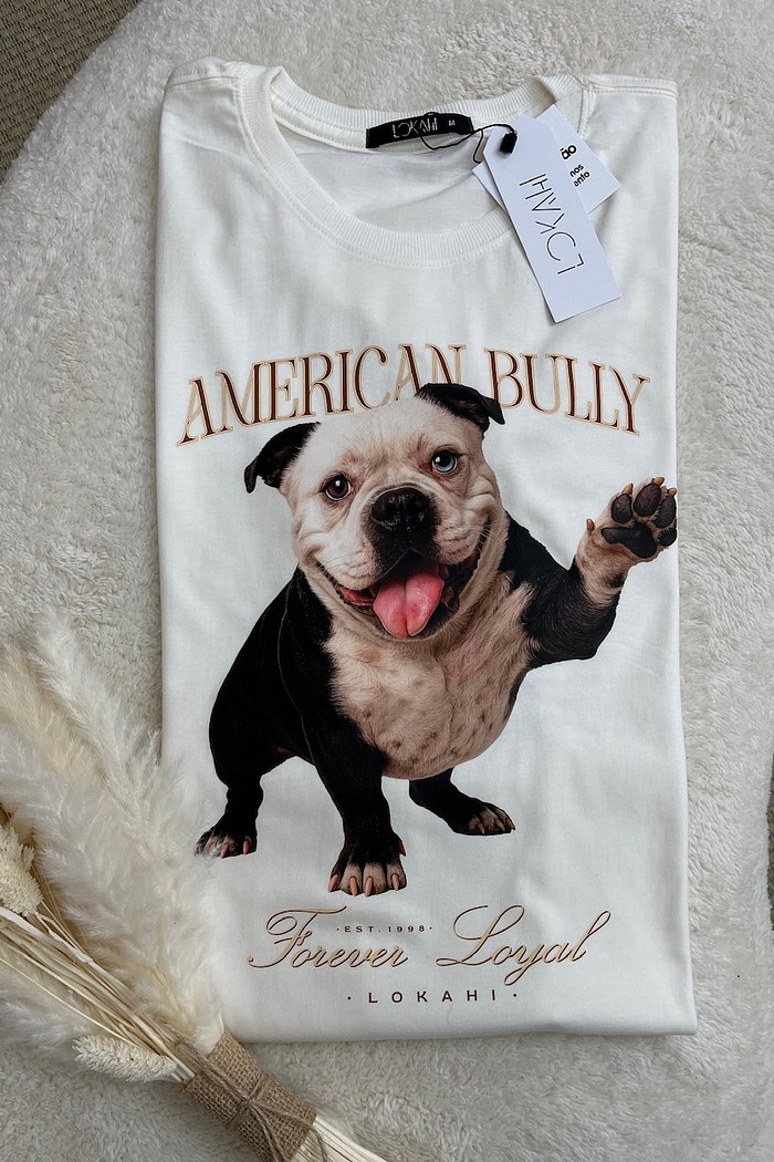 T-SHIRT AMERICAN BULLY - OFF WHITE