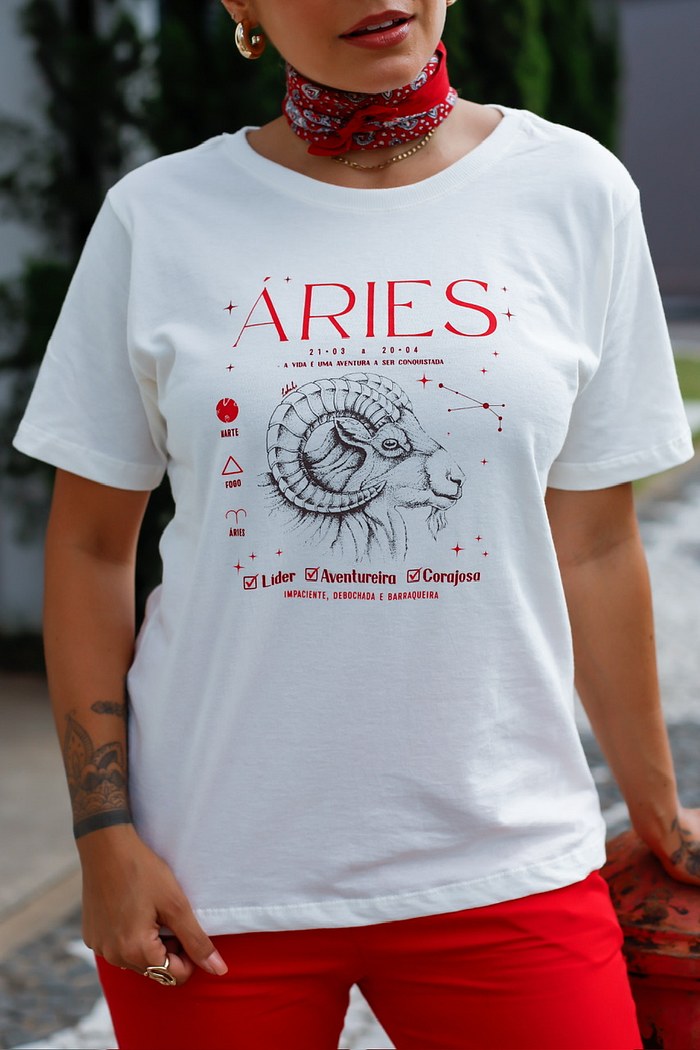 T-SHIRT ÁRIES - OFF WHITE