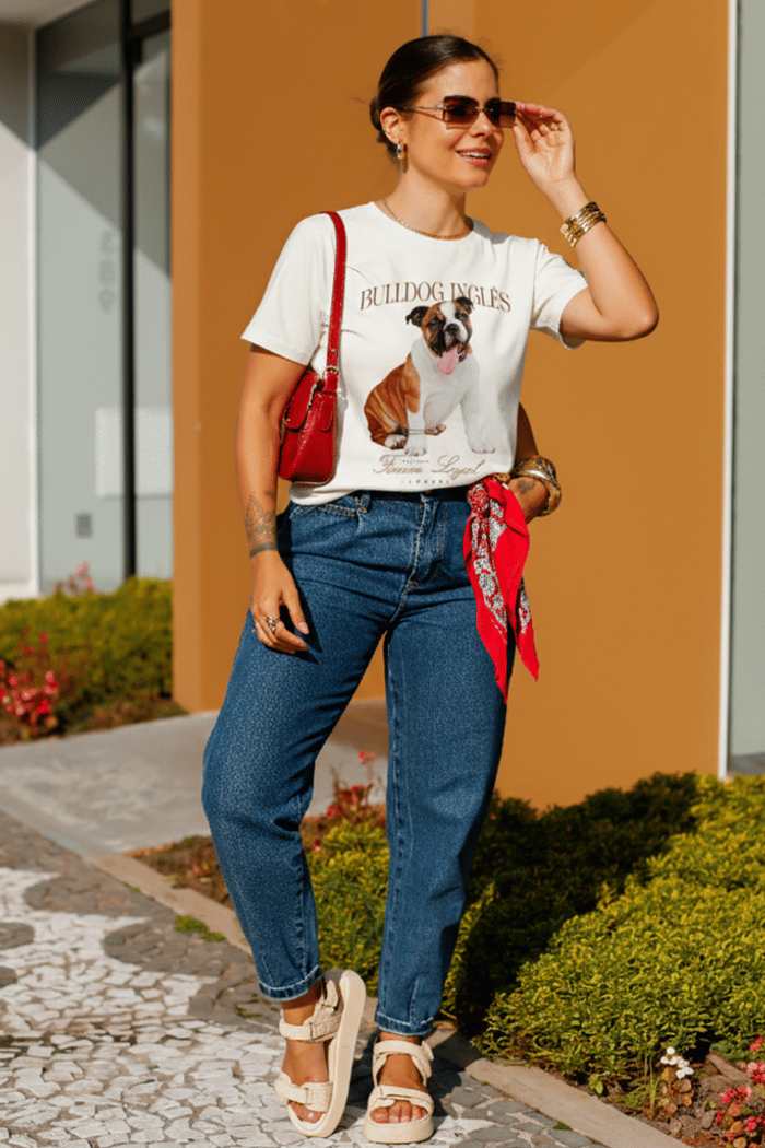 T-SHIRT BULLDOG INGLÊS - OFF WHITE