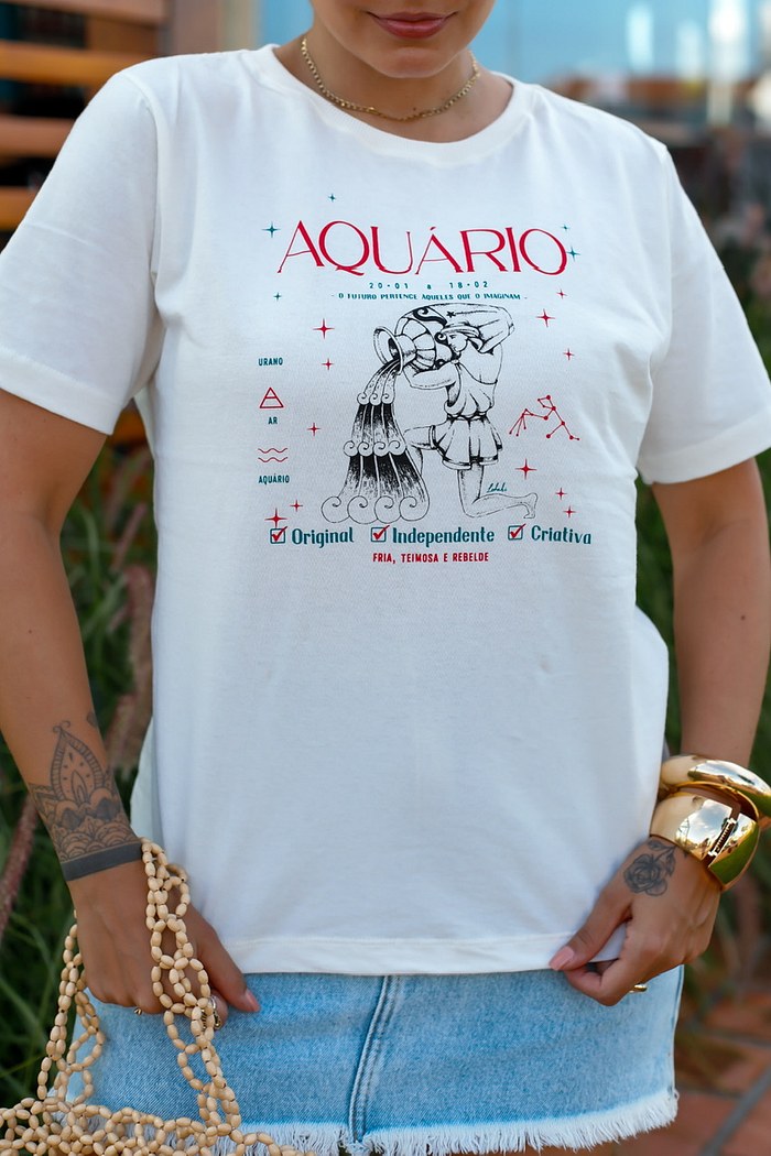 T-SHIRT AQUÁRIO - OFF WHITE