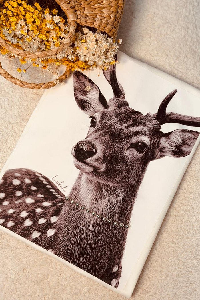 T-SHIRT OVERSIZED BAMBI - OFF WHITE