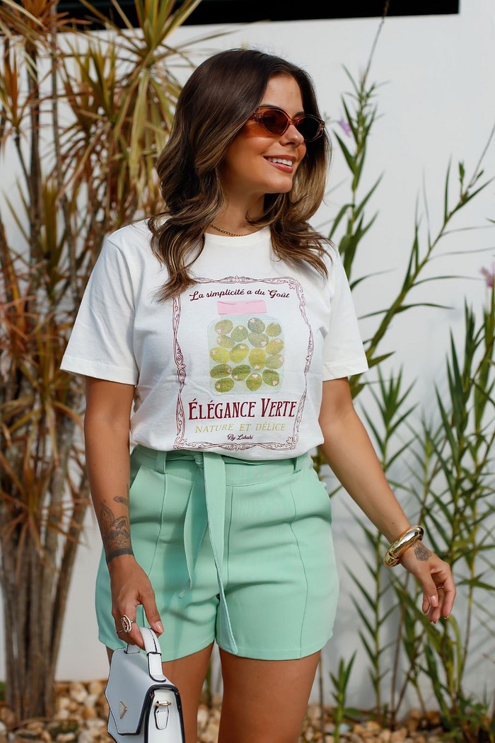 T-SHIRT ÉLÉGANTE VERTE - OFF WHITE