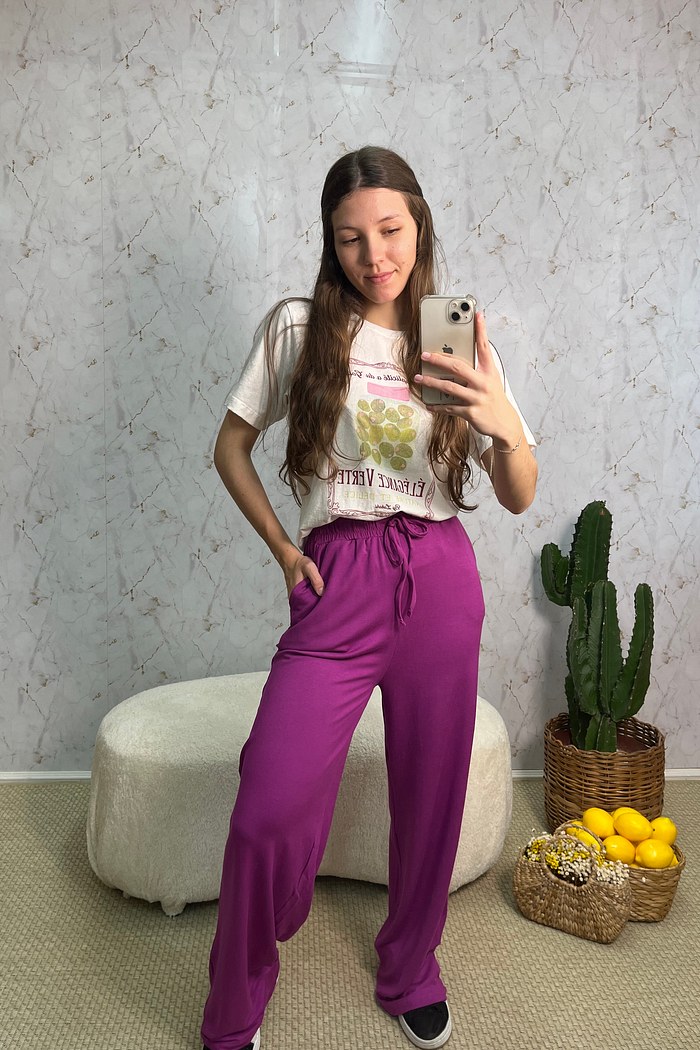 CALÇA WIDE LEG - PURPLE