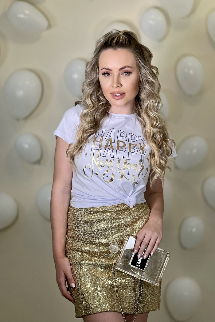 T-SHIRT HAPPY NEW YEAR - BRANCA