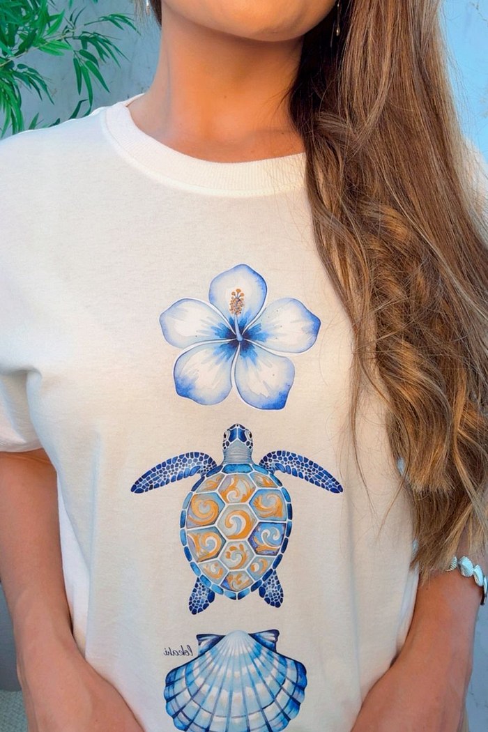 T-SHIRT ALMA MARINHA - OFF WHITE