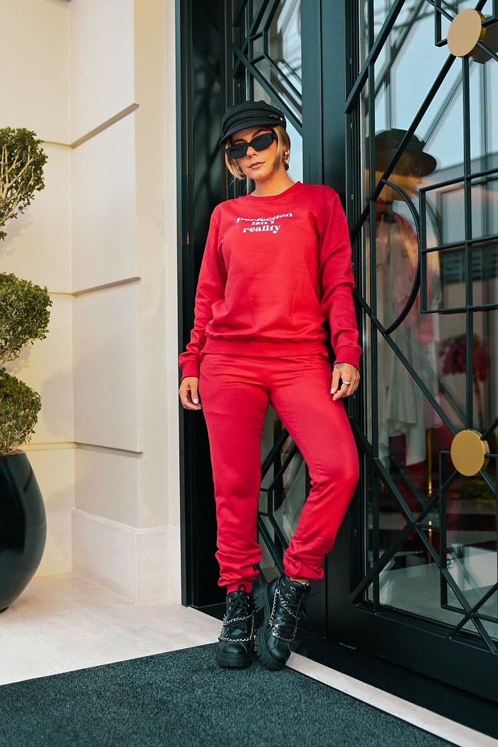 CALÇA JOGGER MOLETOM - TOMATE