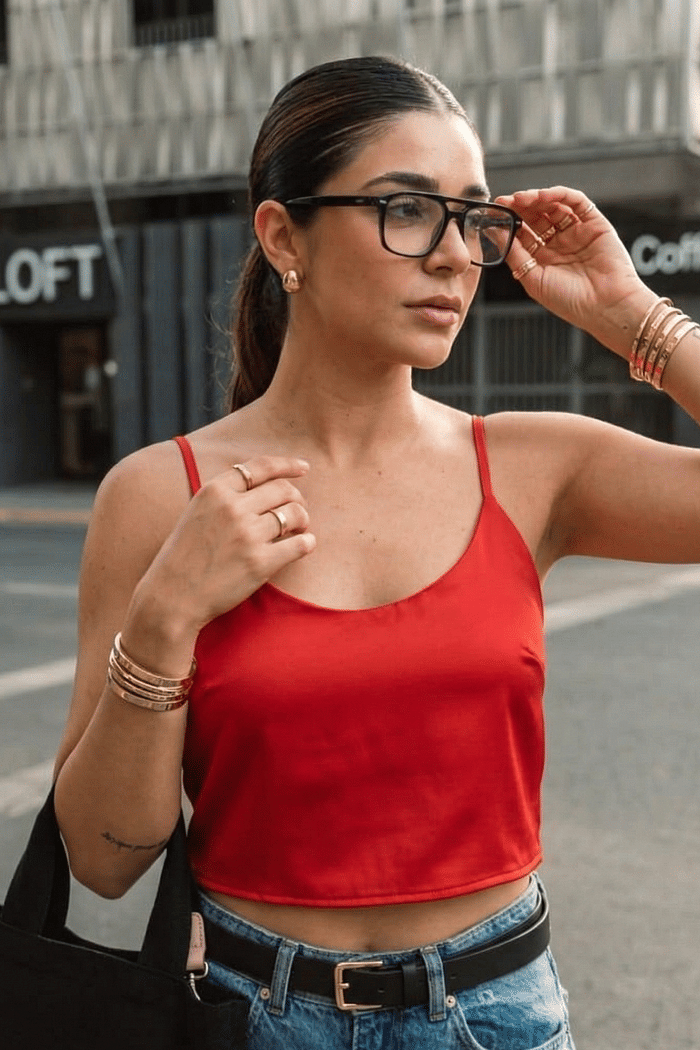 CROPPED DE ALCINHA - VERMELHO