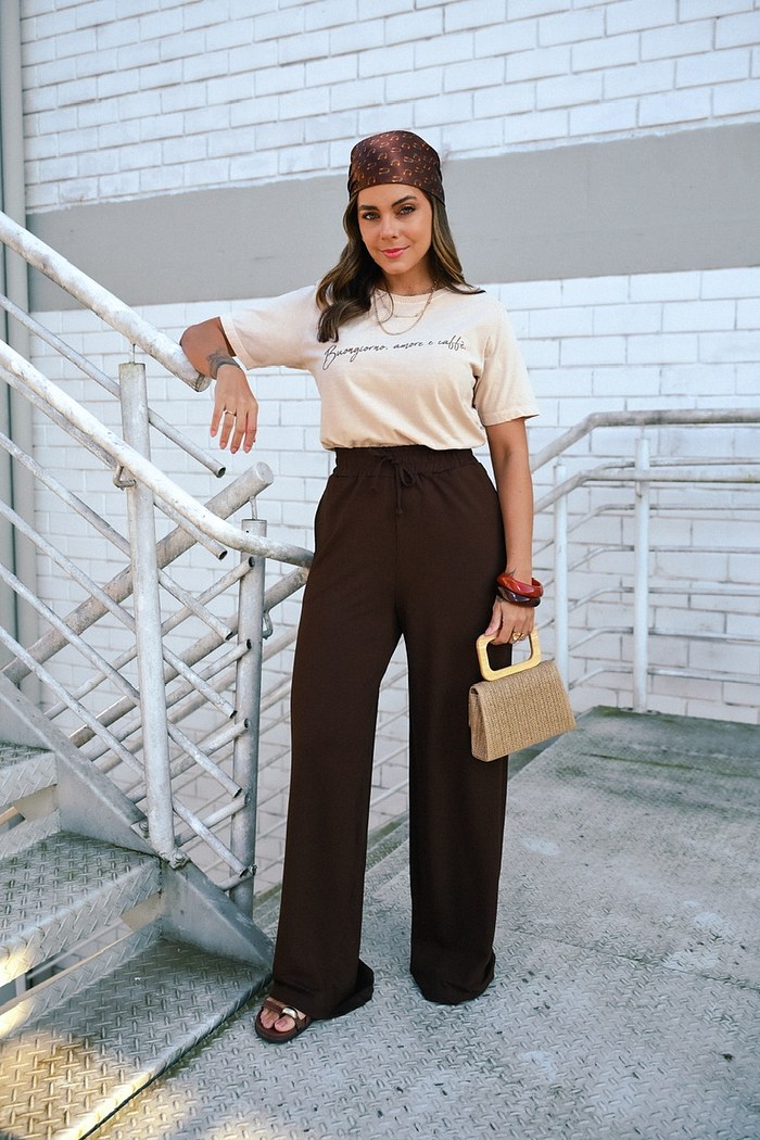 CALÇA WIDE LEG (MENEGOTTI) - MARROM