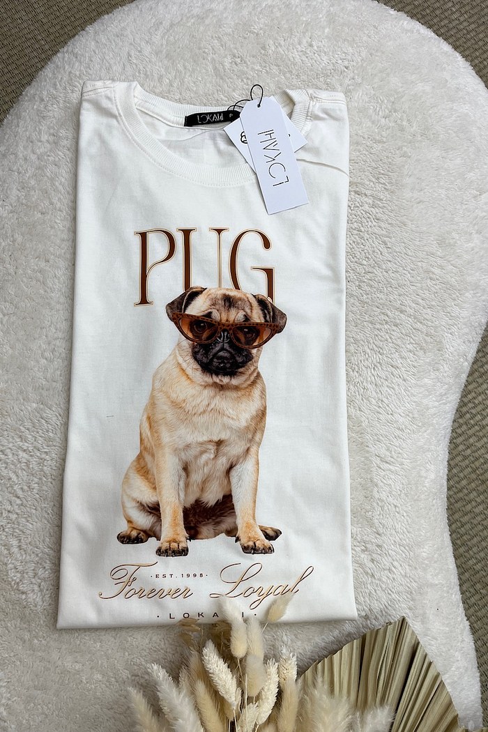T-SHIRT PUG - OFF WHITE