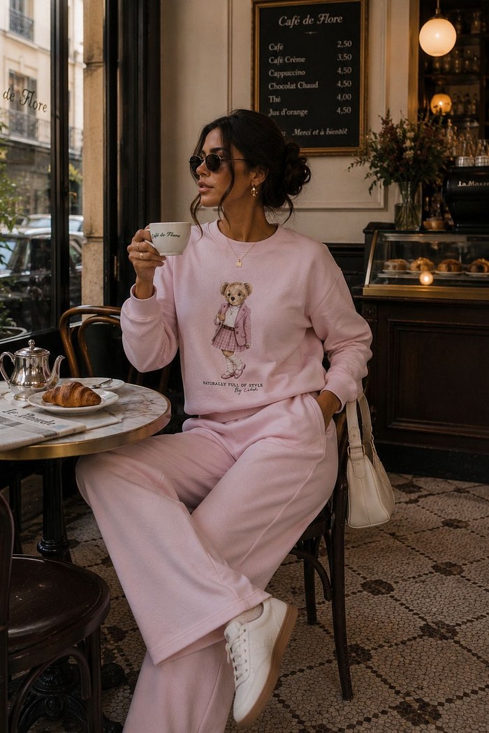 CONJUNTON MOLETOM  NATURALLY - ROSA CLARO