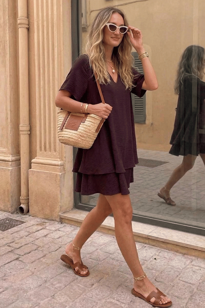 VESTIDO DUPLO MANGA CURTA - FIGO