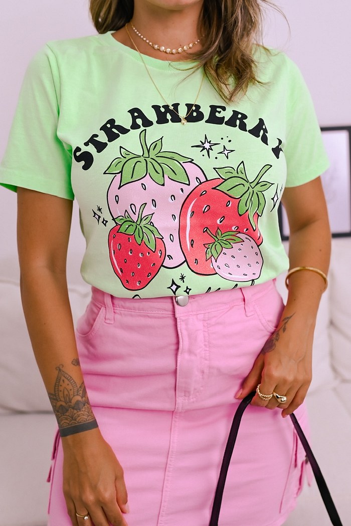 T-SHIRT ESTONADA SWEET HOLIDAY - VERDE NEON