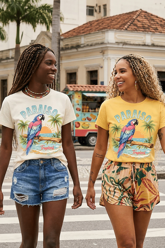 T-SHIRT OVERSIZED ESTONADA PARAISO -  AMARELA