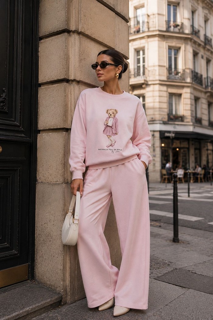 CONJUNTON MOLETOM  NATURALLY - ROSA CLARO