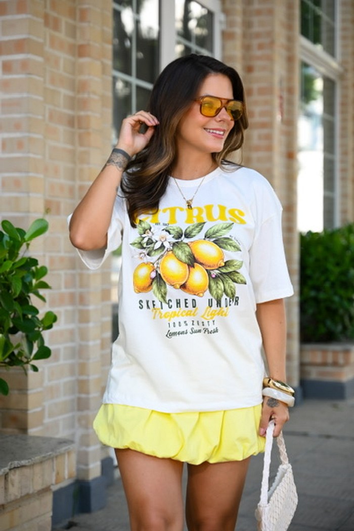 T-SHIRT OVERSIZED CITRUS - OFF WHITE