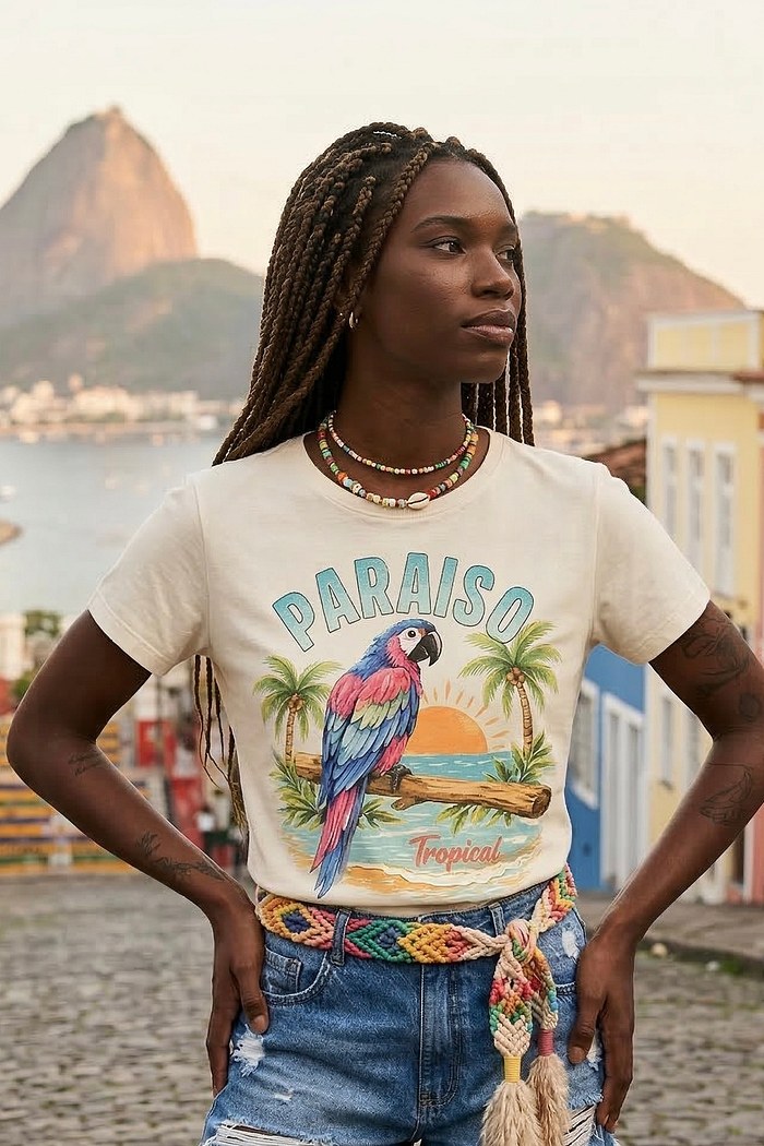 T-SHIRT OVERSIZED PARAISO - OFF-WHITE