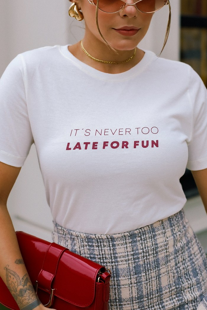 T-SHIRT LATE FOR FUN - OFF WHITE