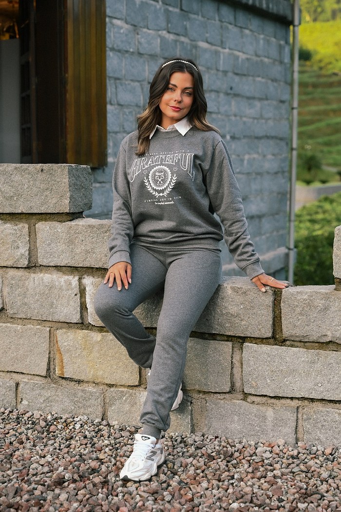 CONJUNTO MOLETOM GRATEFUL - CINZA