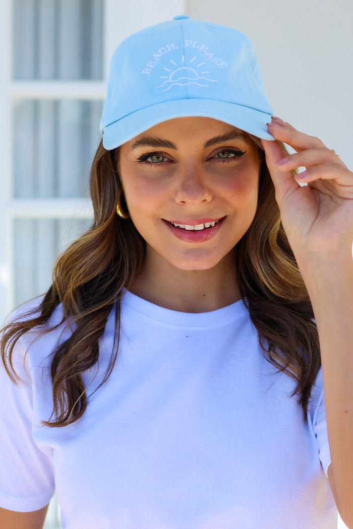 BONÉ BEACH PLEASE - AZUL BEBÊ