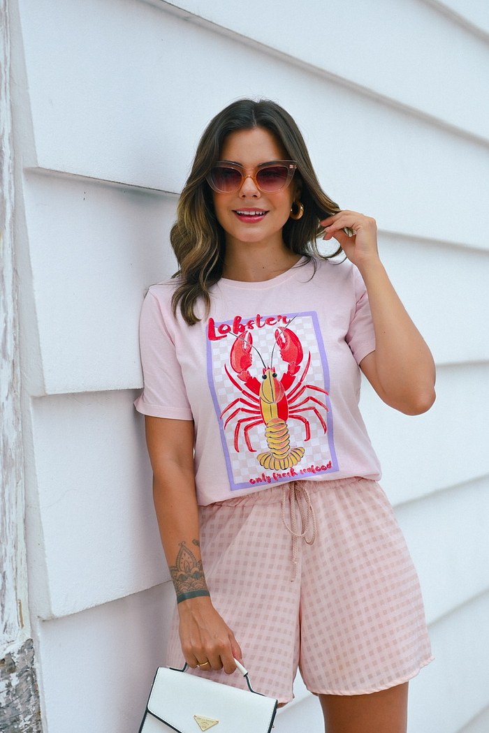 T-SHIRT ESTONADA LOBSTER - ROSA CANDY