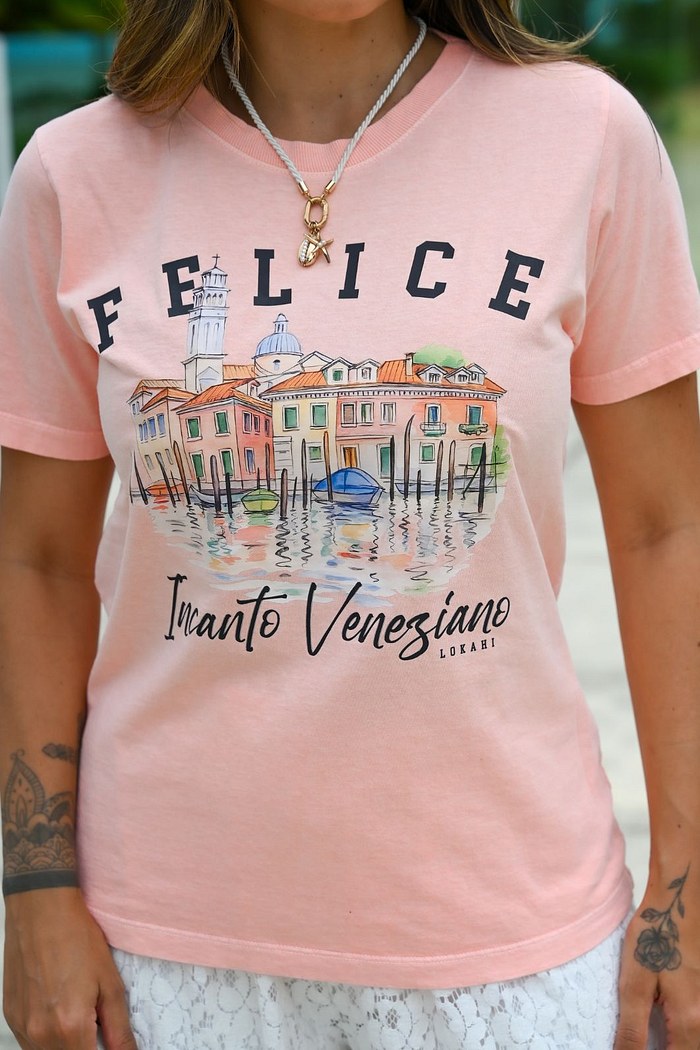 T-SHIRT ESTONADA FELICE - SALMÃO