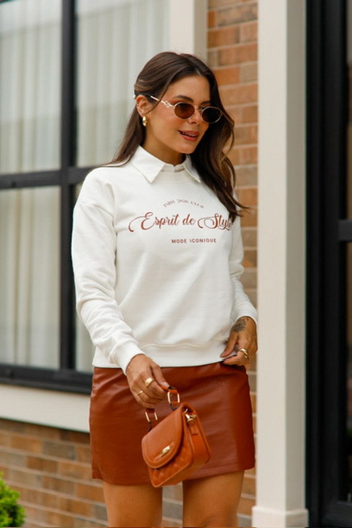 BLUSÃO MOLETOM STYLE - OFF WHITE