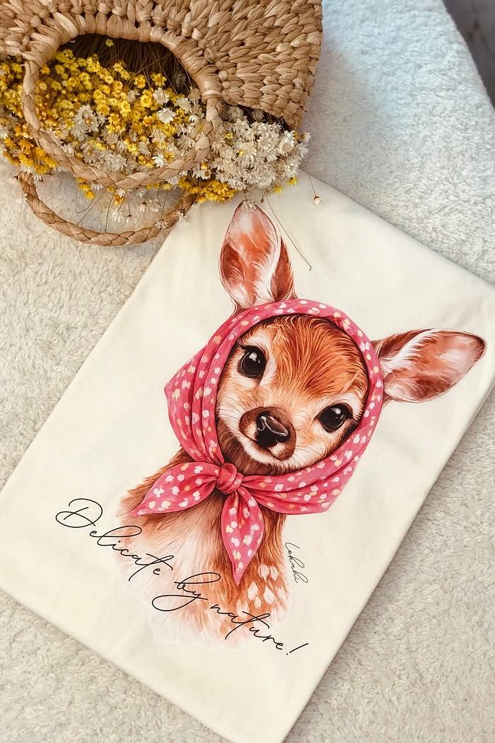 T-SHIRT DELICATE -  MANTEIGA