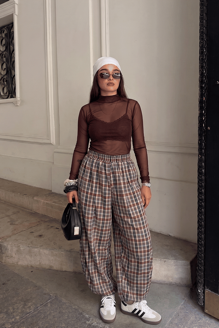 CALÇA ALADIM XADREZ - CEDRO E PETRÓLEO