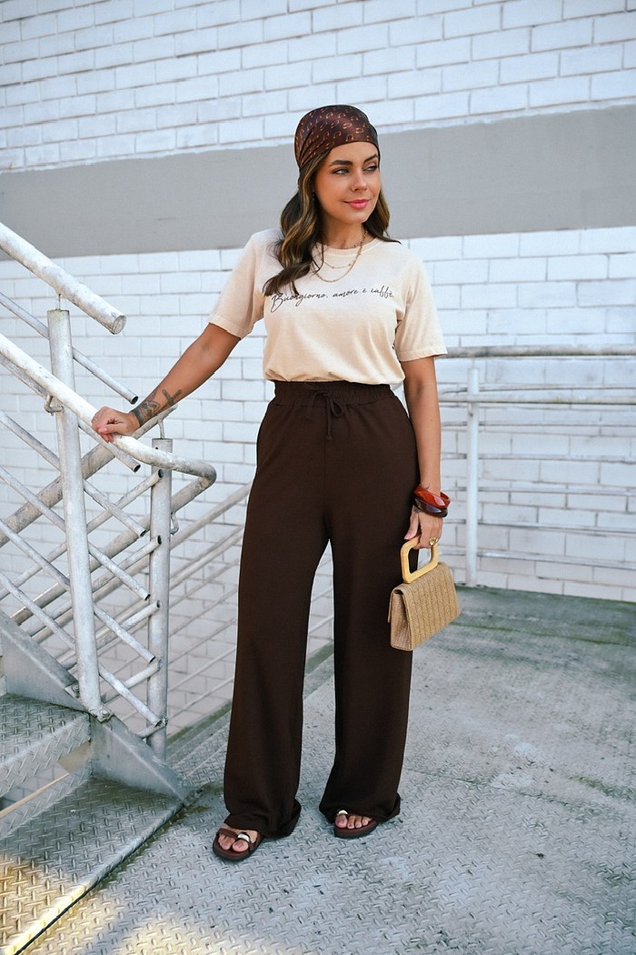 CALÇA WIDE LEG (MENEGOTTI) - MARROM