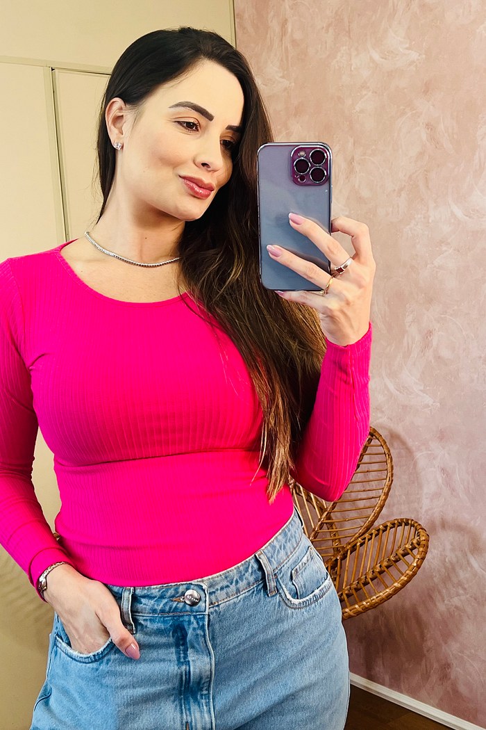 BLUSA RIBANA CANELADA - ROSA