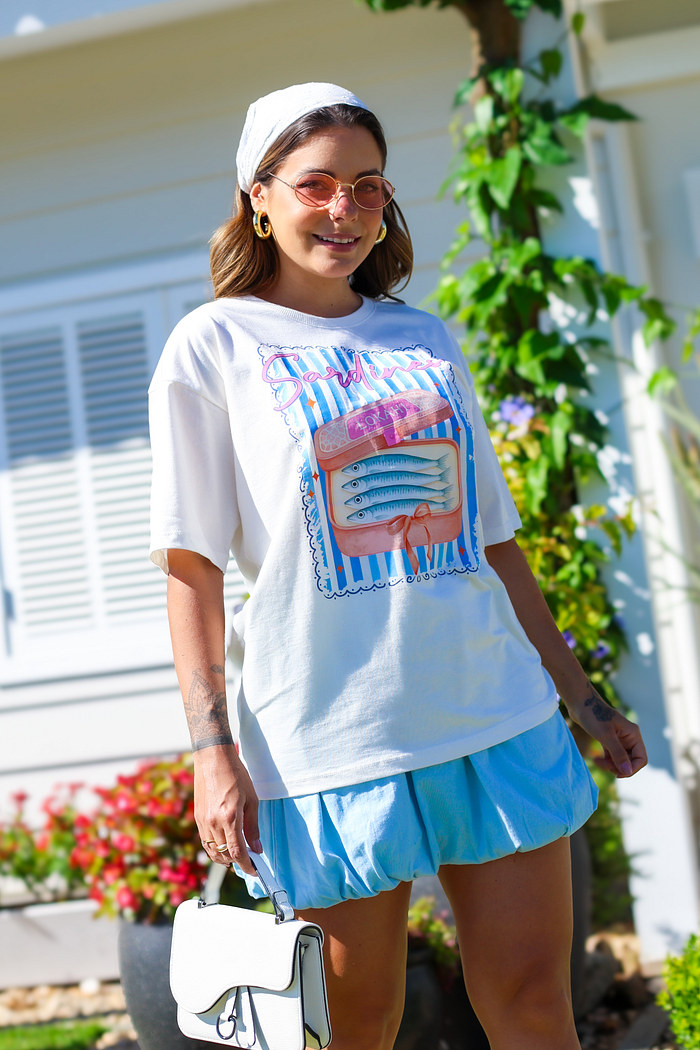 T-SHIRT OVERSIZED SARDINES - OFF WHITE