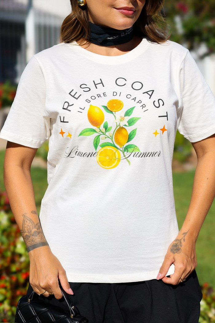 T-SHIRT LIMONE SUMMER - OFF WHITE