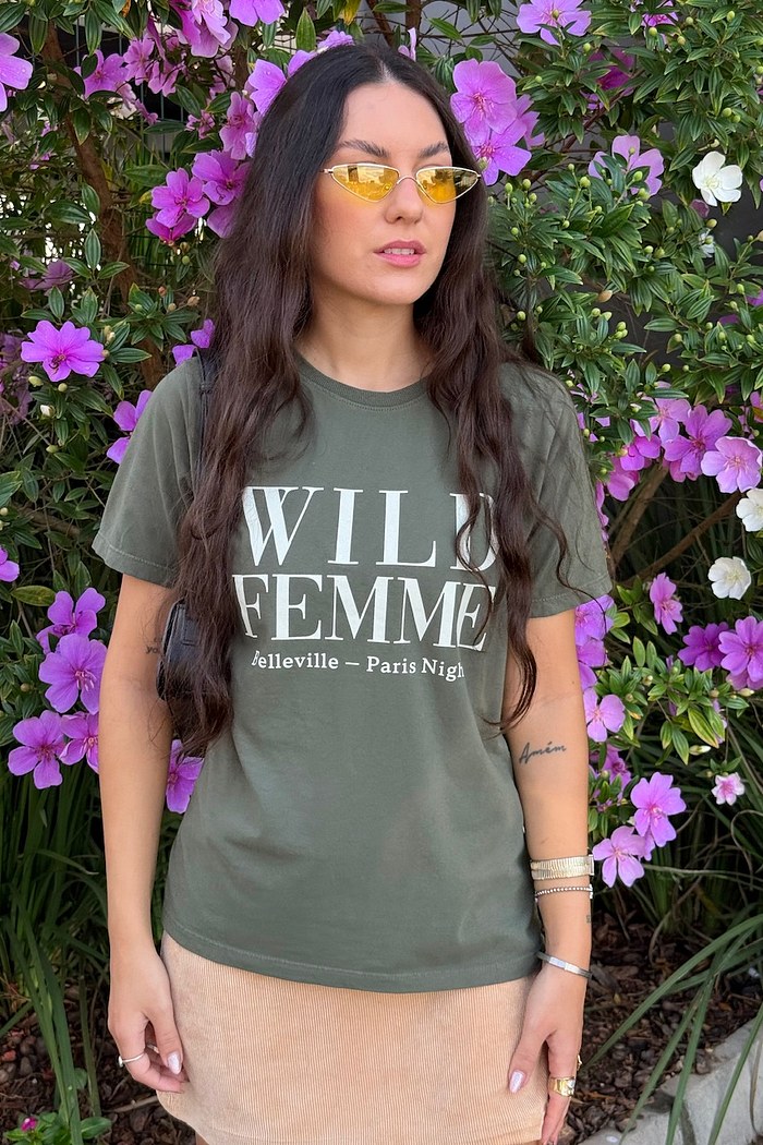 T-SHIRT ESTONADA FEMME - VERDE OLIVA