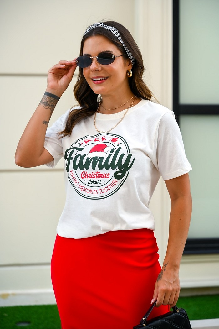 T-SHIRT FAMILY CHRISTMAS - OFF WHITE