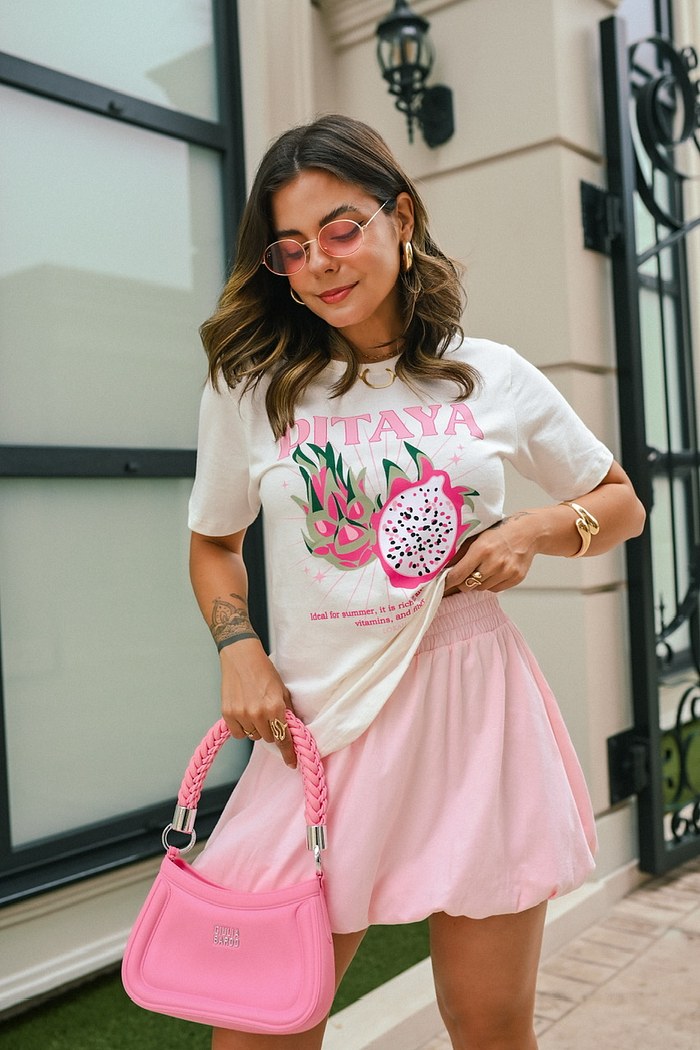 SAIA BALONÊ CURTA - ROSA CANDY