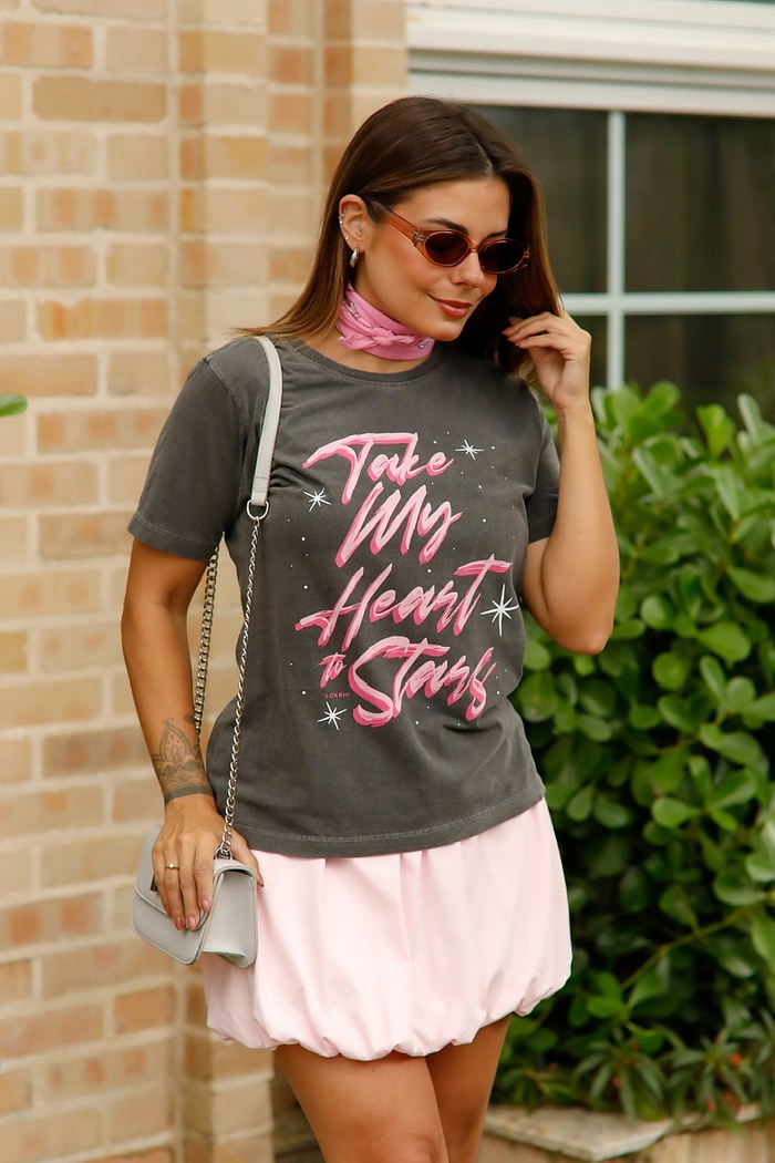 T-SHIRT ESTONADA TAKE MY HEART STARS - CHUMBO