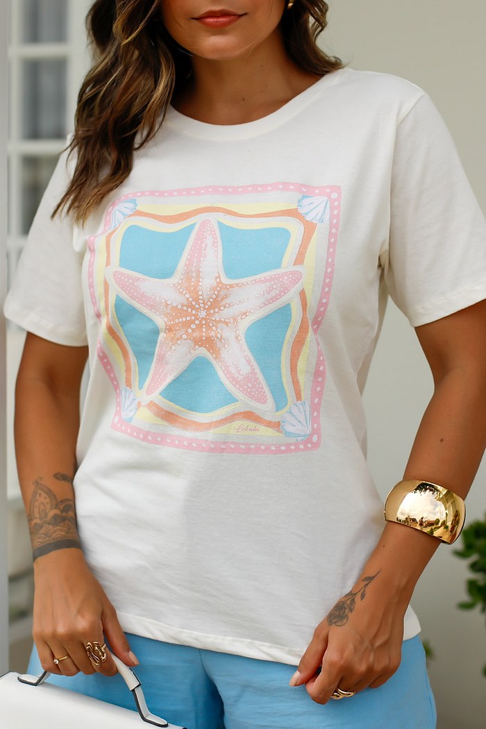 T-SHIRT ESTRELA - OFF WHITE