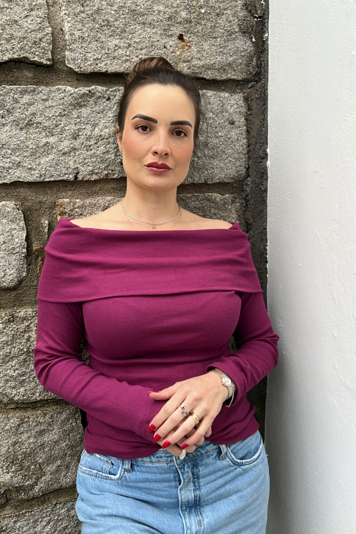 BLUSA OMBRO A OMBRO - VINHO