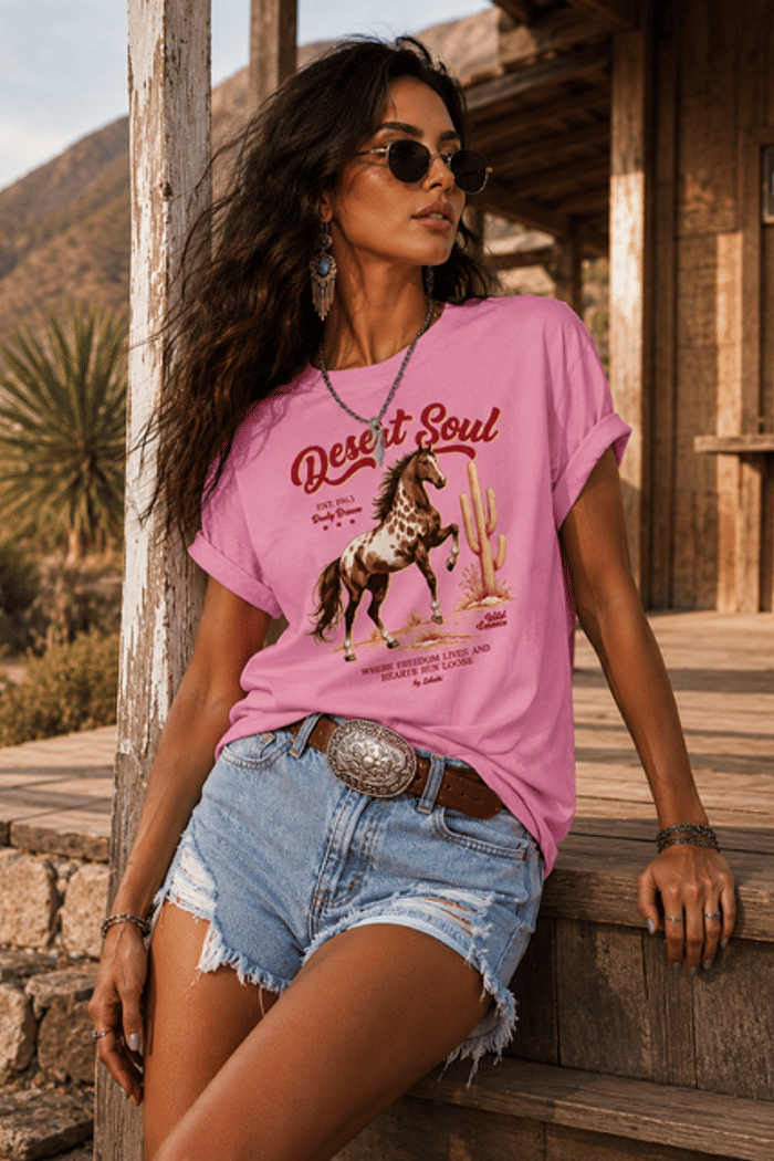 T-SHIRT OVERSIZED ESTONADA DESERT SOUL - ROSA MAUVE