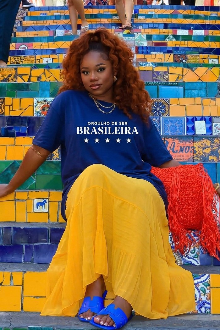 T-SHIRT ESTONADA ORGULHO - MARINHO