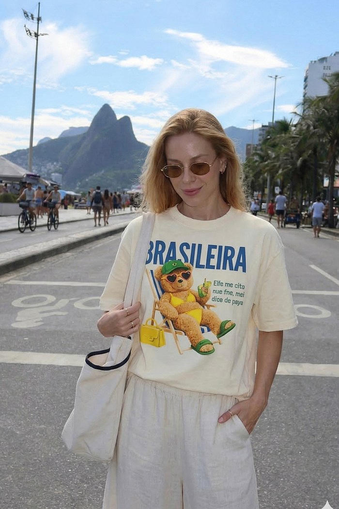 T-SHIRT OVERSIZED BRASILEIRA -  OFF WHITE
