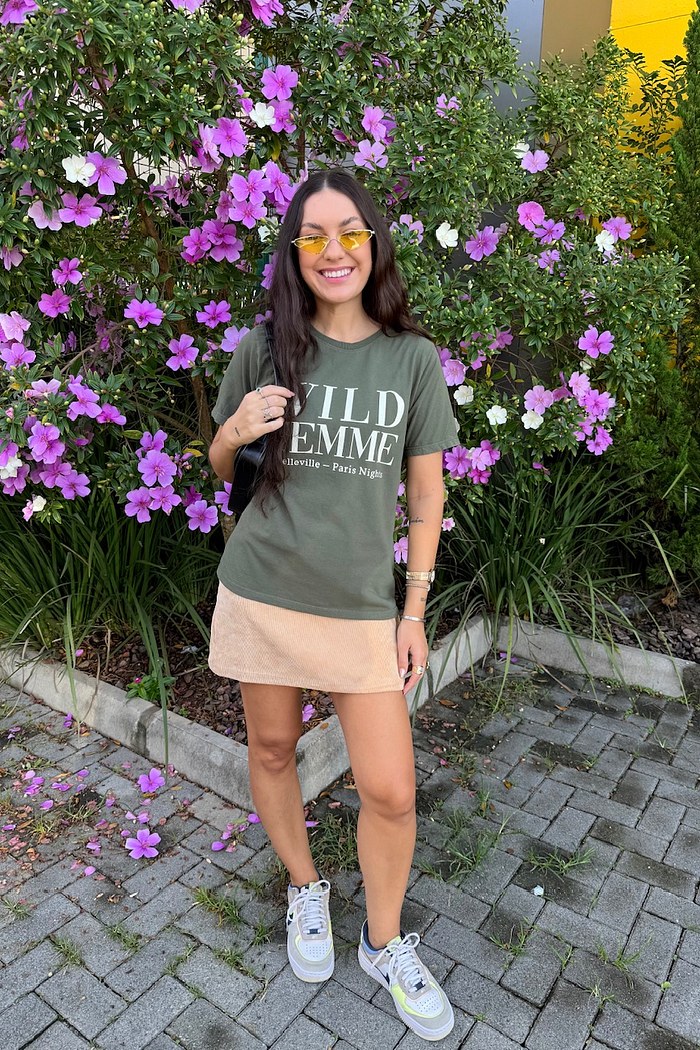 T-SHIRT ESTONADA FEMME - VERDE OLIVA