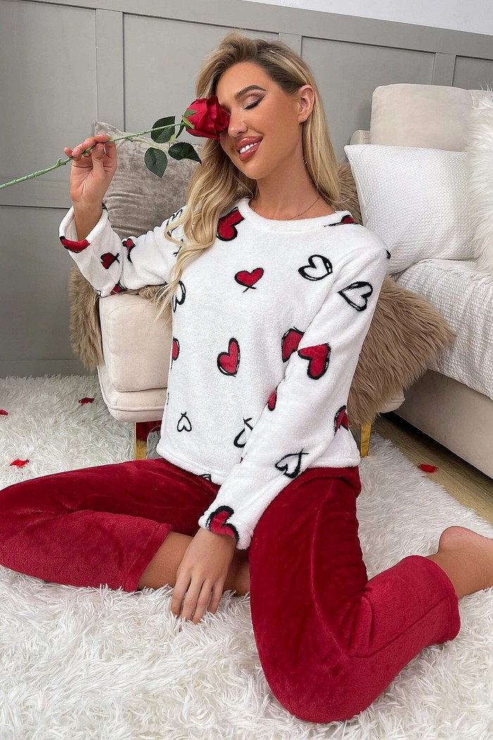 Conjunto de Pijama Impressão de Coração