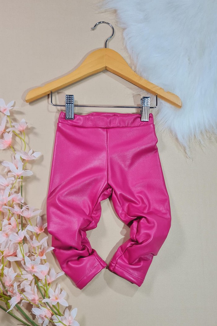 Calça Couro Pink Lisa