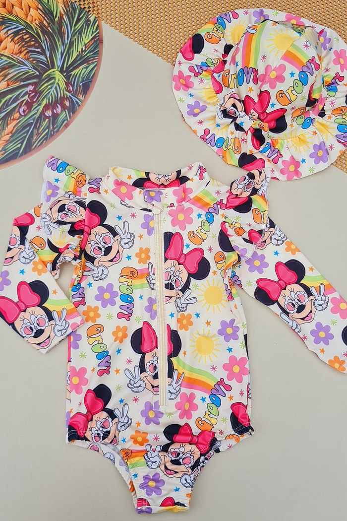 Maiô Com Zíper + Chapéu