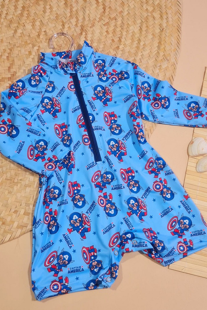 Macacão Ziper Praia + Chapéu