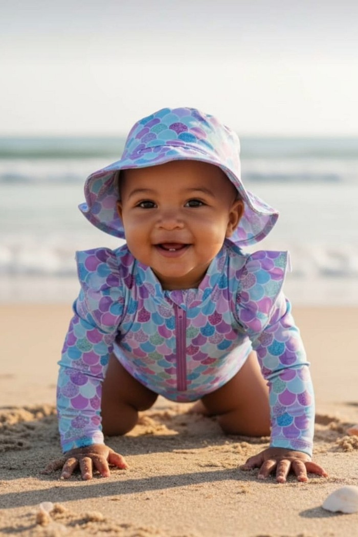 Maiô Com Zíper + Chapéu