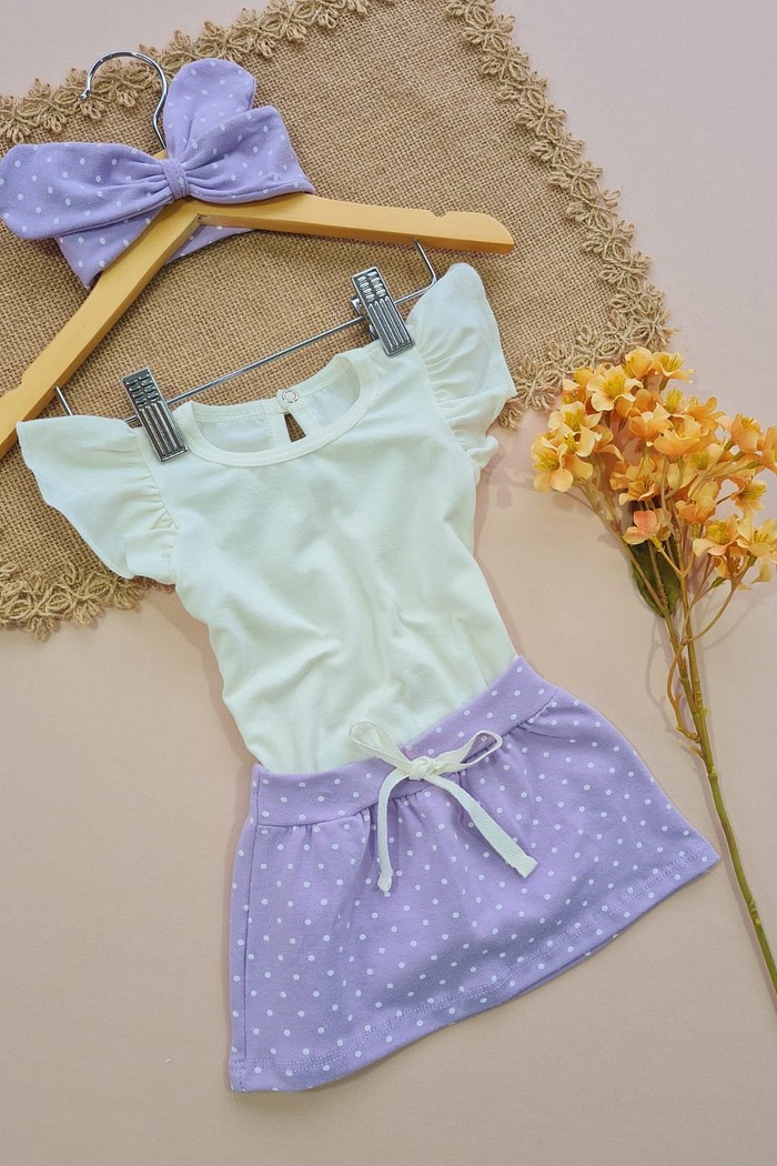 Body Frufru MC Off + Saia + Laço